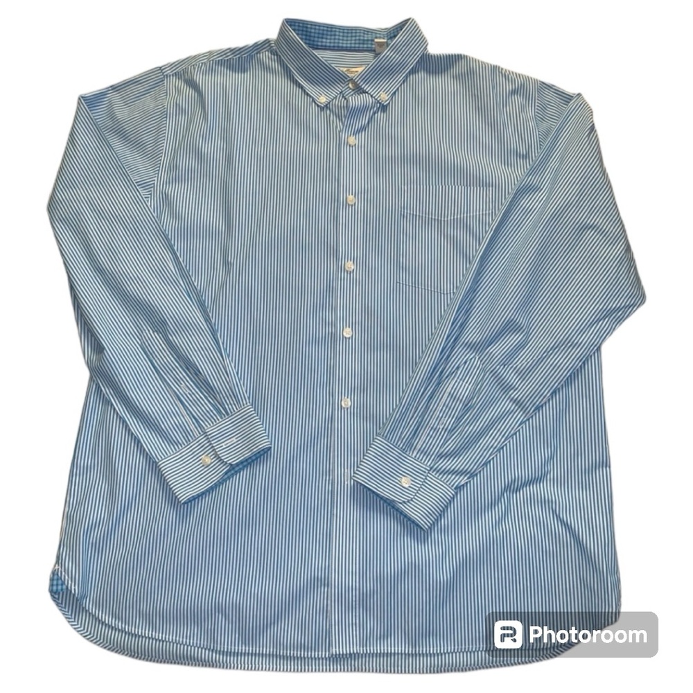 Van Heusen XL Mens long sleeve button up shirt blue/white stripes